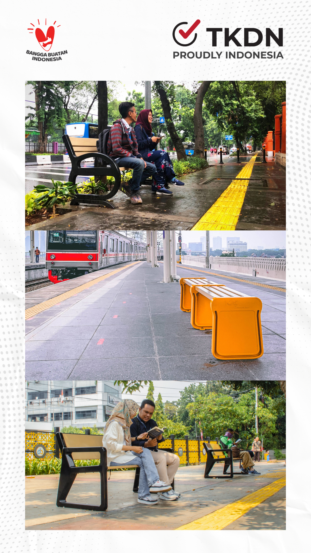 Bangku Komposit Outdoor untuk Taman dan Fasilitas Publik